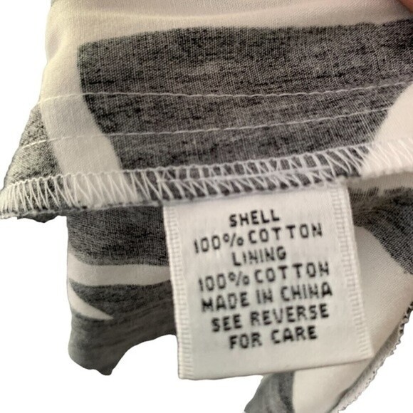 Talbots Large Floral Black & White Cotton Lightweight Midi Dress Sz 6 - Picture 4 of 8